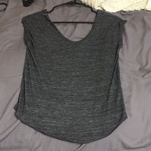 Grey crop top with a cut out back